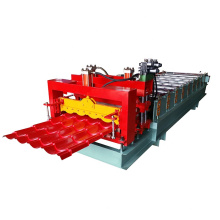 Colored steel glazed roof tile cold roll forming machine.